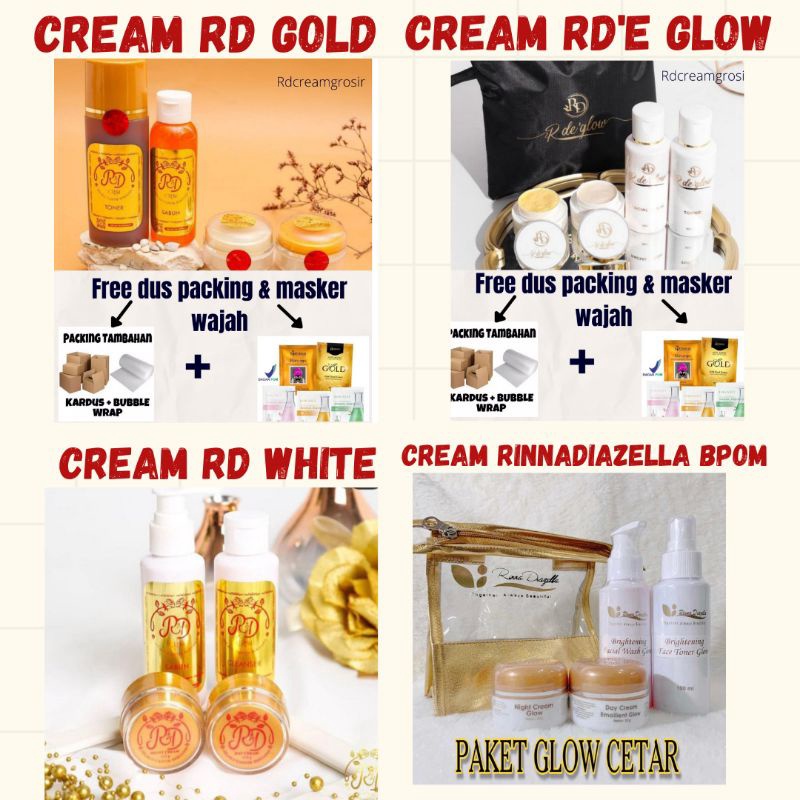 ✨ [COD] Cream RD'e Glow Rina diazella / Rd Gold / Rd kemasan lama/Rde Glow/RD KEMASAN BARU/CREAM RD 