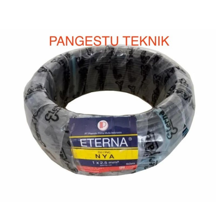 Kabel NYA 2,5 mm Hitam ETERNA / 50 Meter / NYA 2.5 mm