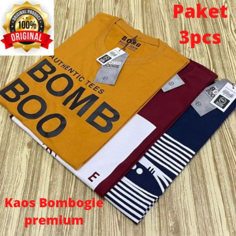 Terbaik PROMO PAKET 100 3PCS KAOS BOMBOOGIE / KAOS BOMBOOGIE CAUPLE MITIF RANDOM ACAK / KAOS BOOMBOG