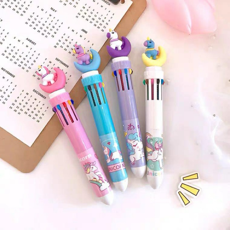 

Pulpen Cetek 10 Warna Unicorn Lucu / Pen Unicorn isi 10 Warna Unik Cute Alat Tulis Sekolah dan Kantor terlengkap bisa Grosir dan COD Pen Karakter Pena Warna Warni Ballpoint 10 Warna