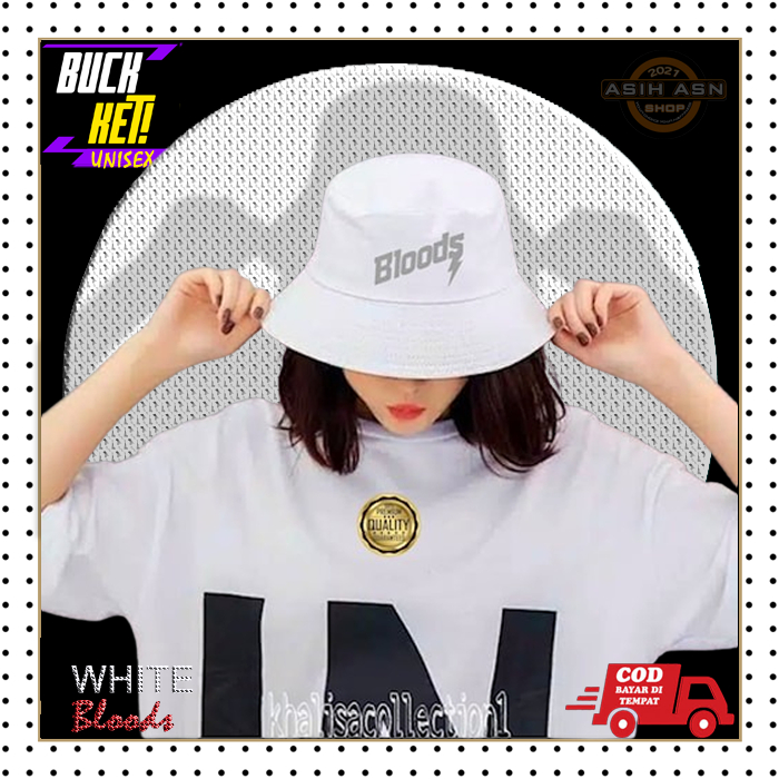 Topi Bucket Dewasa / Bucket Hat Unisex / Aksesoris Pria Wanita Outdor BLDS Tex Silver / Fashion Cowo