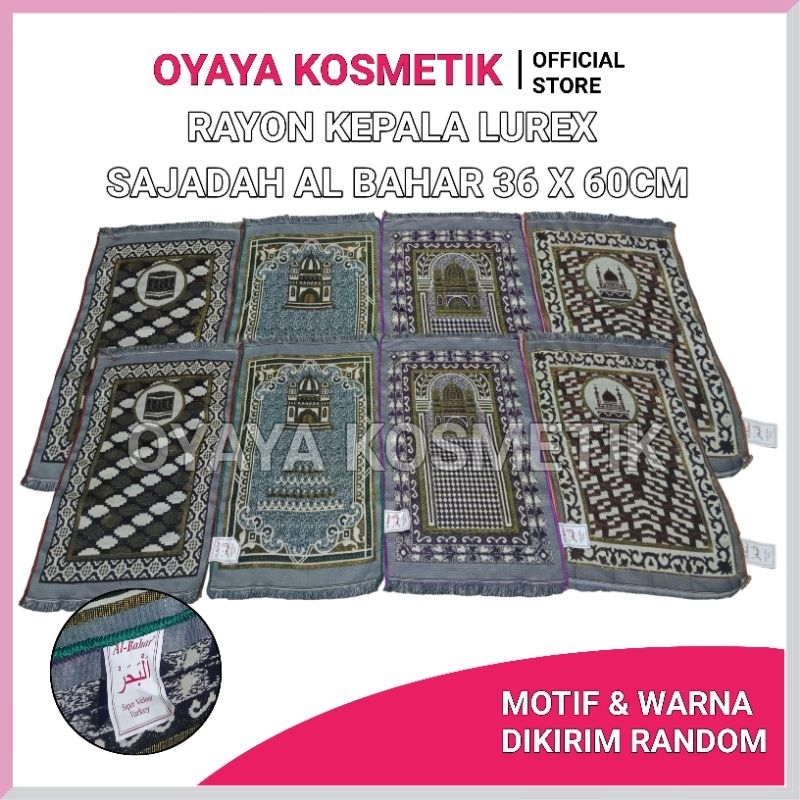 Sajadah Albahar 35 x 60 Cm Turki Travel Umroh Haji Souvenir Pernikahan Sejadah Rajut Motif Alydrus K
