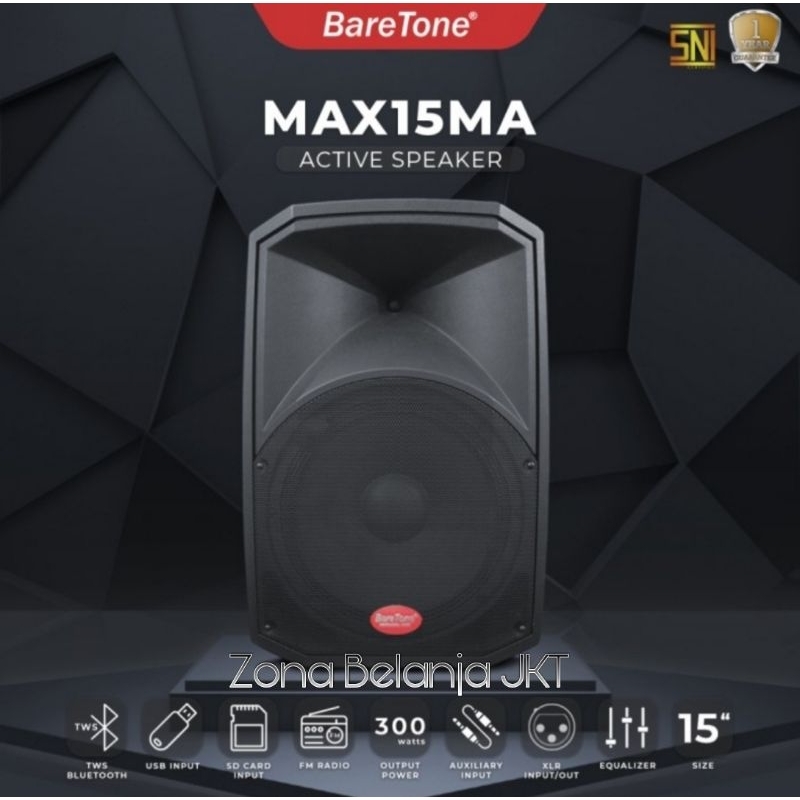 SPEAKER AKTIF BARETONE 15 INCH MAX15MA MAX 15MA BLUETOOTH TWS ORIGINAL
