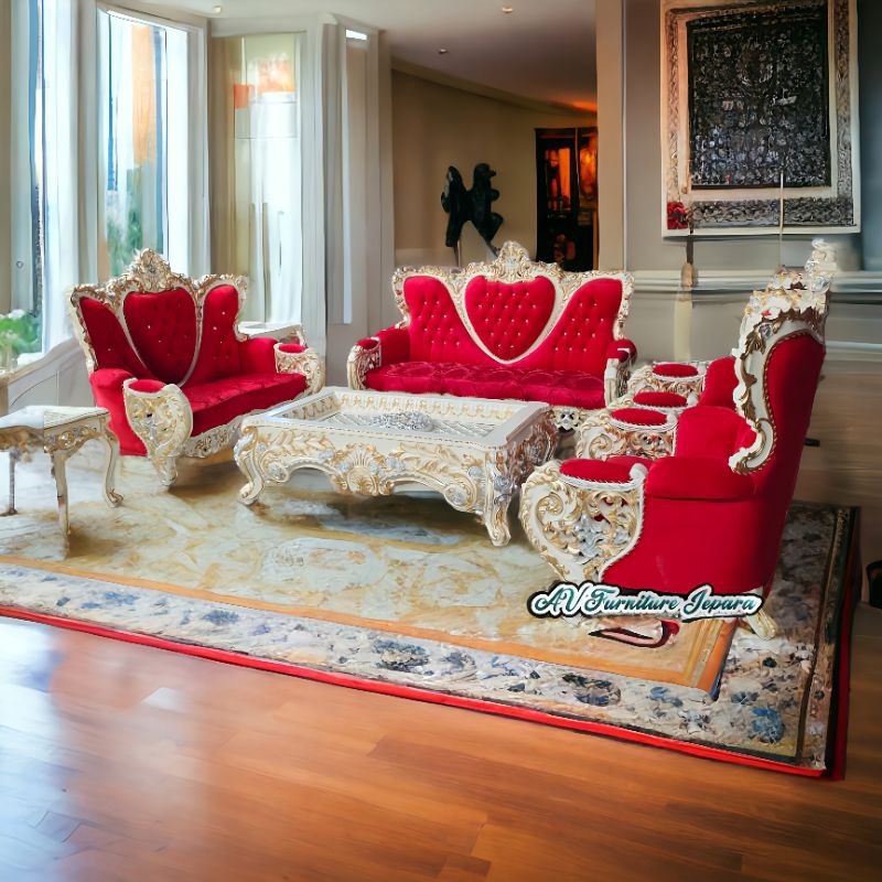Sofa ruang tamu Bellagino Ukiran Modern Jepara