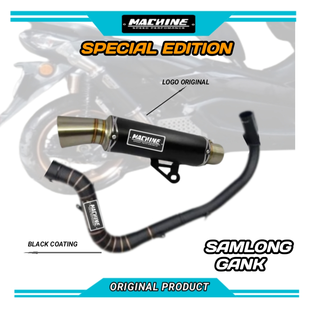 Knalpot samlong hitam black coating machine all matic aerox old/new pcx vario 125/150 old new nmax b