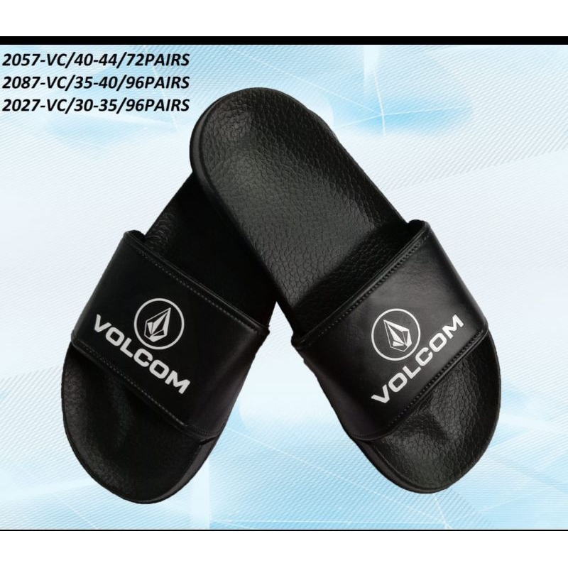 Sandal Selop Karet Distro Anak Pria dan Wanita Motif Volcom Premium Original Branded