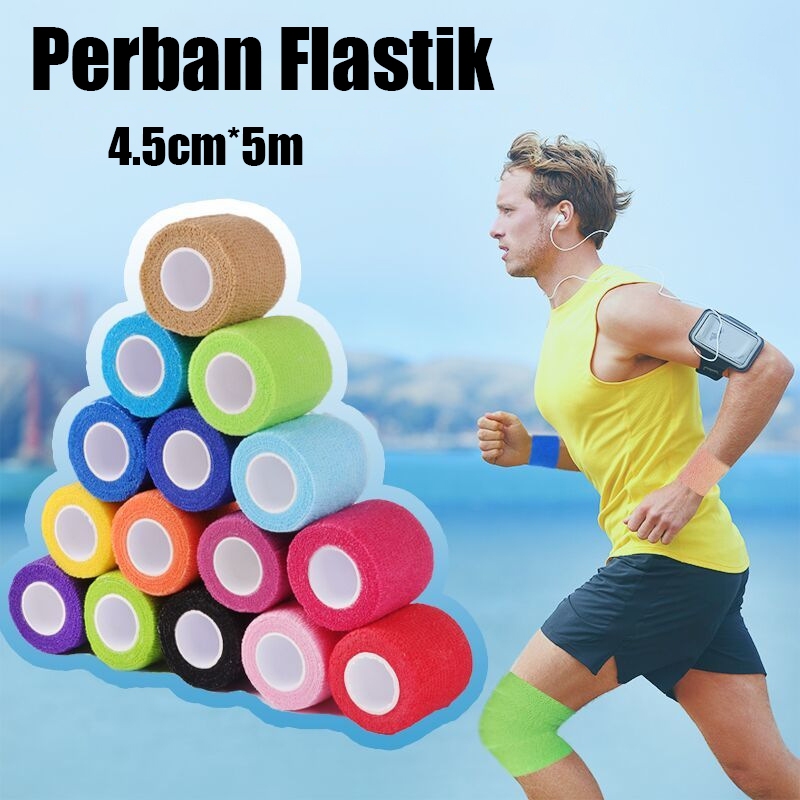 Finger Tape/Wrist Tape/Perban Elastis Jari 5cm x 4.5cm meter Olahraga Tapping Perban Elastis Sport T