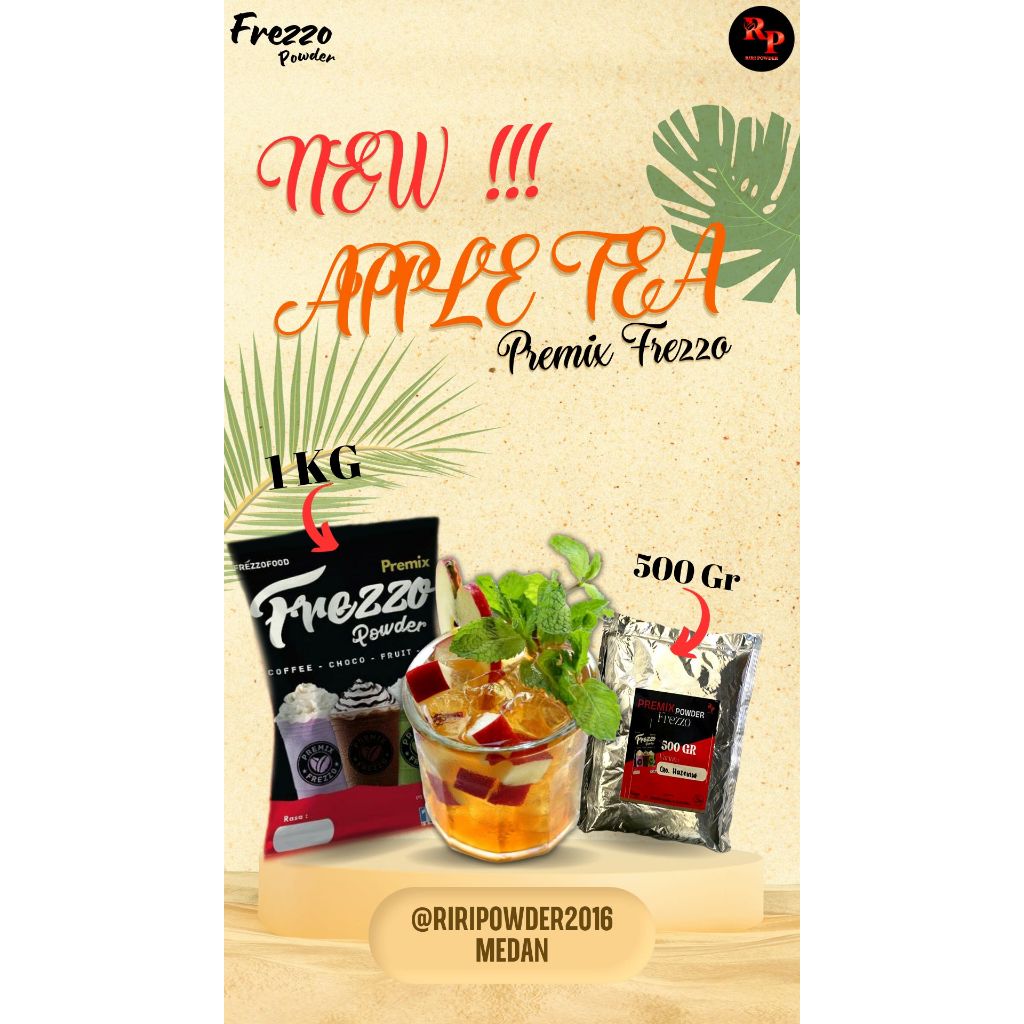 

PROMO !!! PREMIX APPLE TEA FREZZO Bubuk Minuman Frezzo || RIRI POWDER MEDAN
