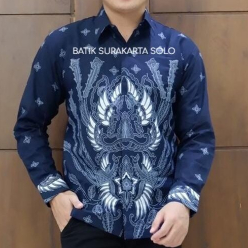 HEM BATIK BIRU DONGKER LENGAN PANJANG LAPIS FURING