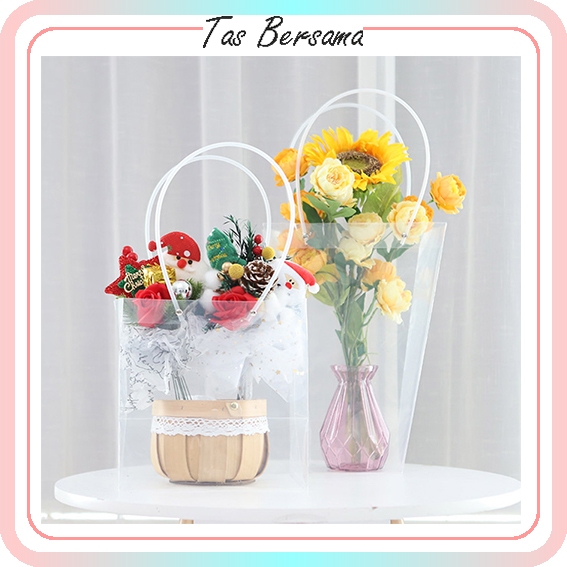 

Tas Plastik Bucket Bunga Flower Bag Transparan KB1006