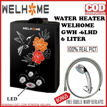 Welhome GWH 6 LHD Pemanas Air Water Heater Kapsitas 6 Liter