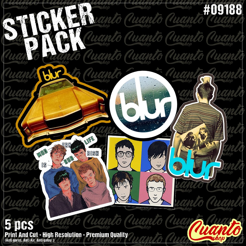 Sticker Stiker Blur anti air sudah di cutting kualitas premium, Sticker Stiker Band Musik Pop Altern