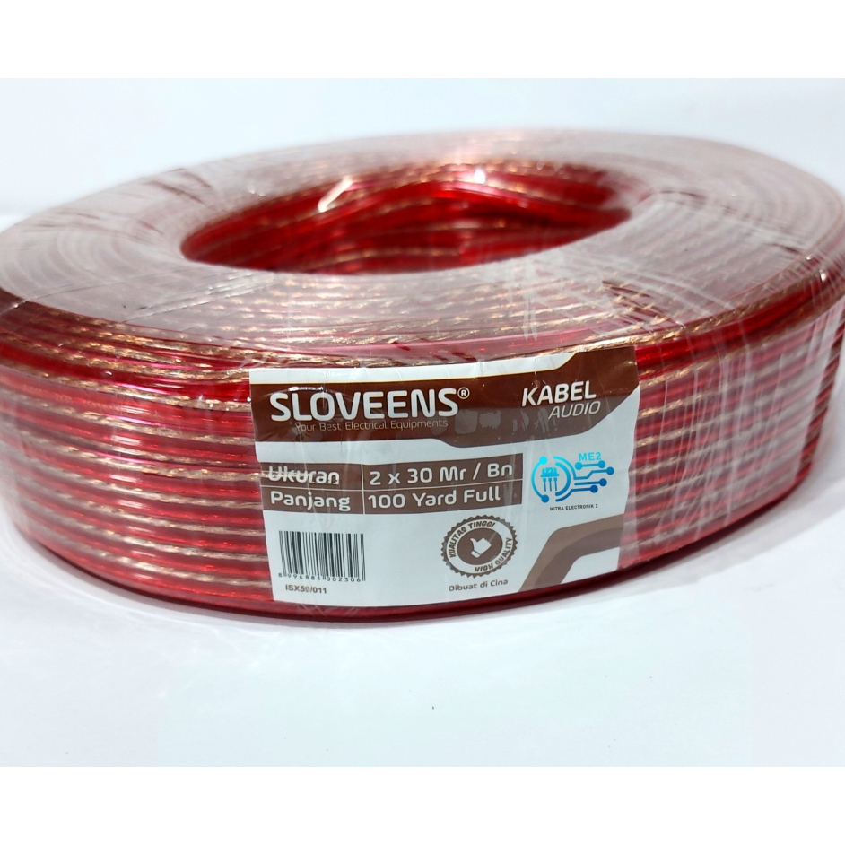 Kabel Audio Transparan Listrik Ukuran 2 x 30 Serabut Permeter