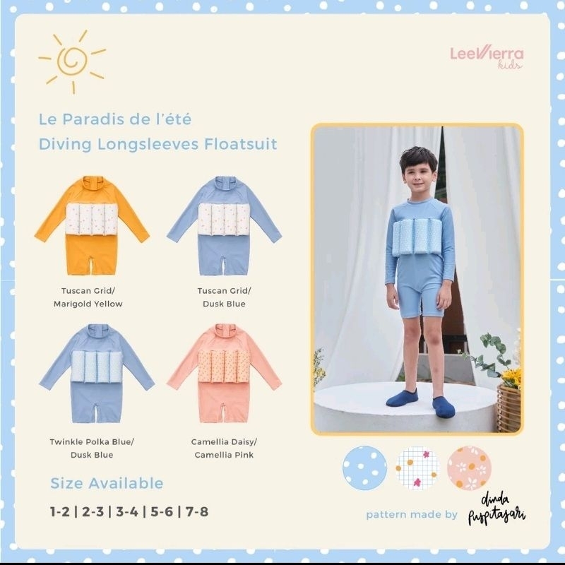 Summer wonderland long sleeve diving floatsuit by Lee Vierra kids, baju renang anak Lee Vierra kids