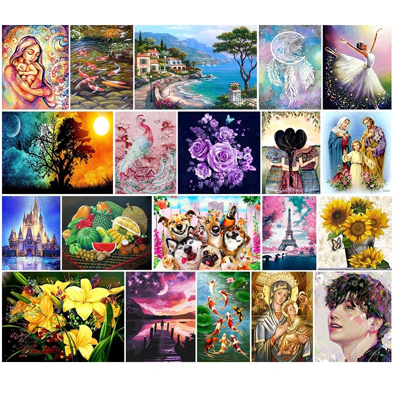 COD-5D Diamond Painting Set DIY 30x40cm Diamond Painting Full Drill FREE ALAT