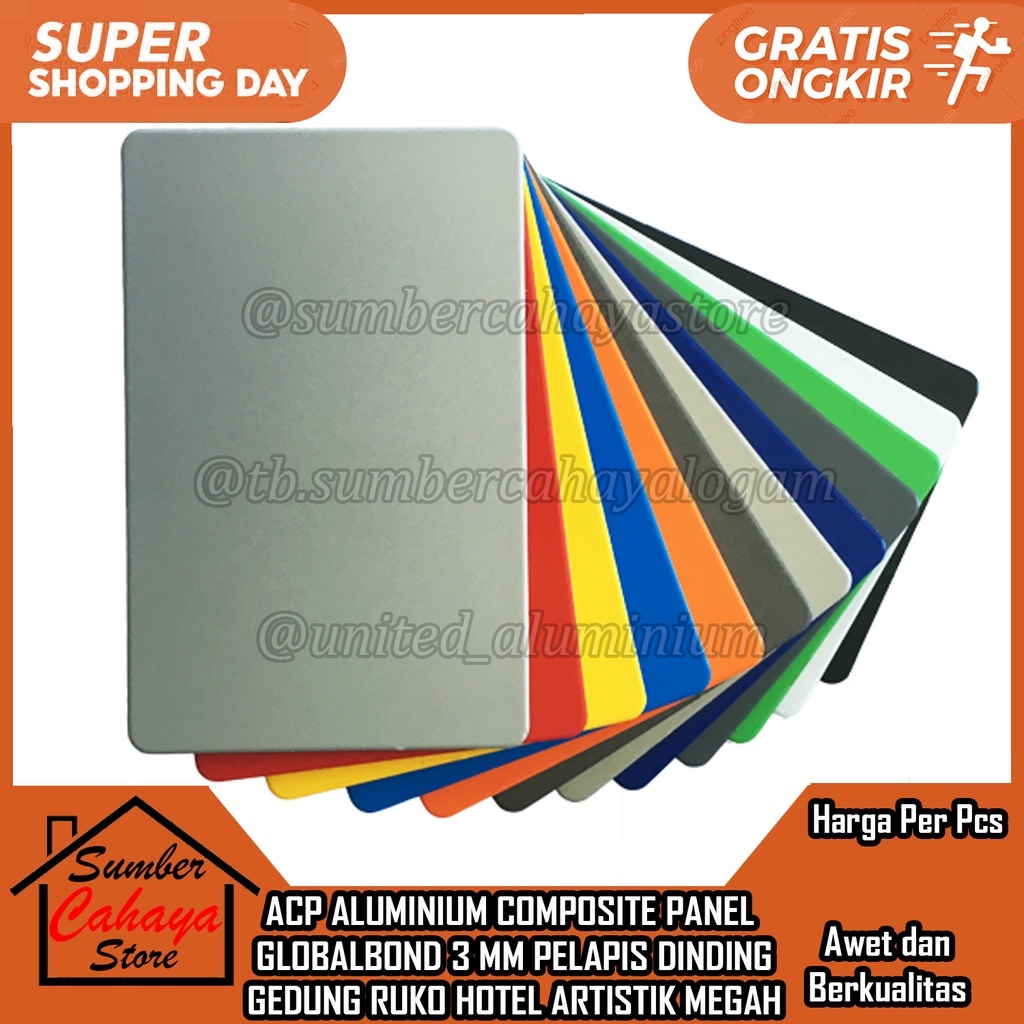 [Kargo] Alumunium Composite Panel Globalbond ACP 3mm 3 mm Aluminium Almunium Alminium Pelapis Dindin