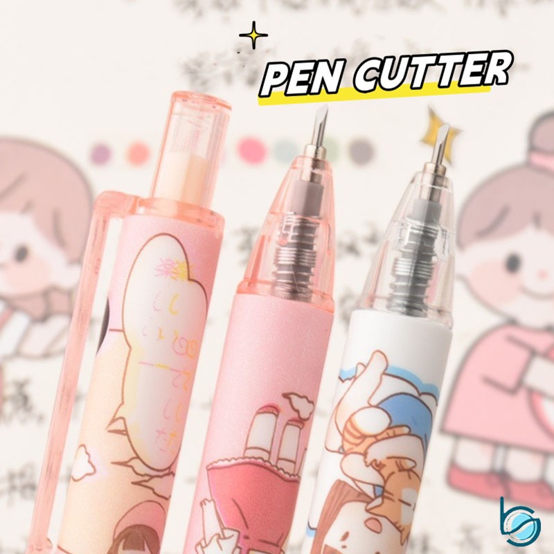 

Pen Cutter/Pemotong seni pena tekan lucu pemotong kertas kartun portabel - Best Stationary