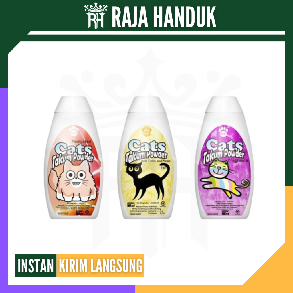 RH GROSIR: CATS Talcum Anti Tick, Medicated & Fragrance / Bedak Kucing Murah