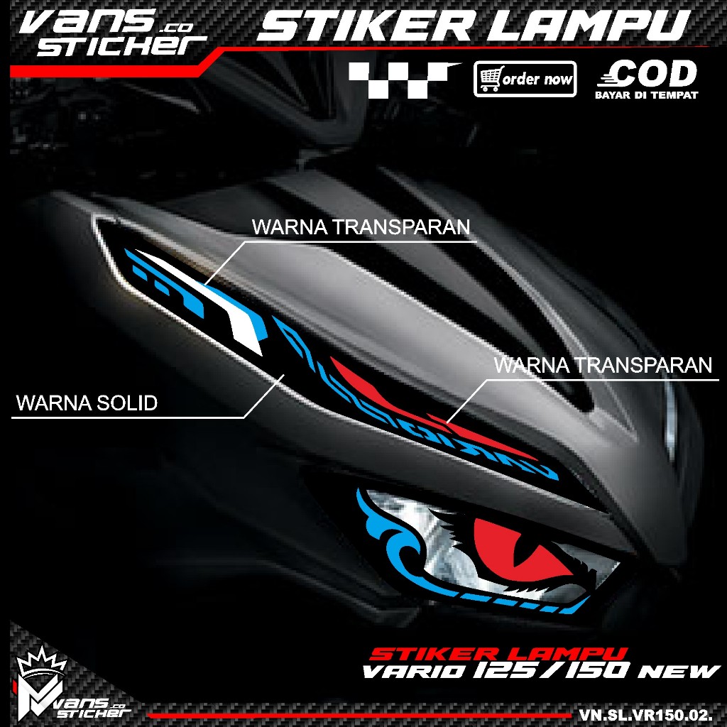 Stiker variasi lampu alis motor vario 125/150, stiker lampu alis vario 125/150 trasparan 02