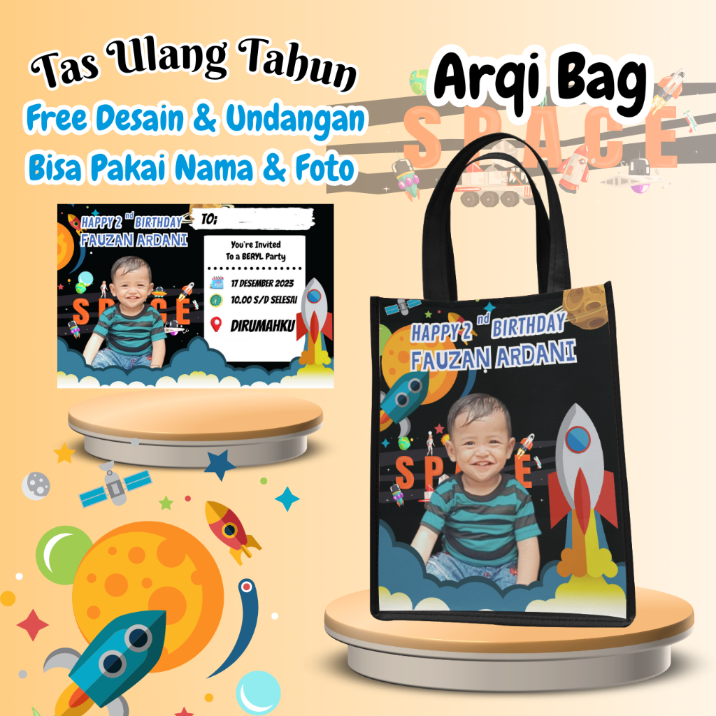 

100 Tas Ulang Tahun Free Undangan Anak Bingkisan Custom Nama Foto Murah Muat Kfc