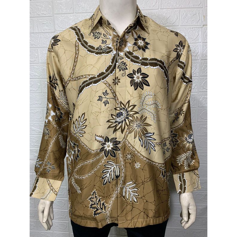 Batik Sutra Halman Premium Pria Lengan Panjang