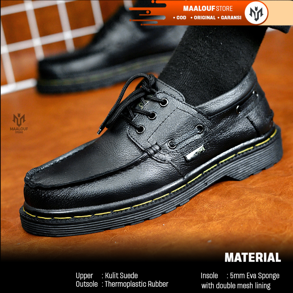 MLF x ROMAN -  Sepatu Docmart Pria Kasual - Loafers Formal Kerja Kantor - Sepatu Kondangan Pria Unda