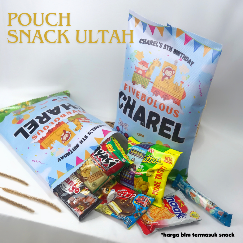 Pouch souvenir ulang tahun Pouch snack ulang tahun ukuran 30x50 cm