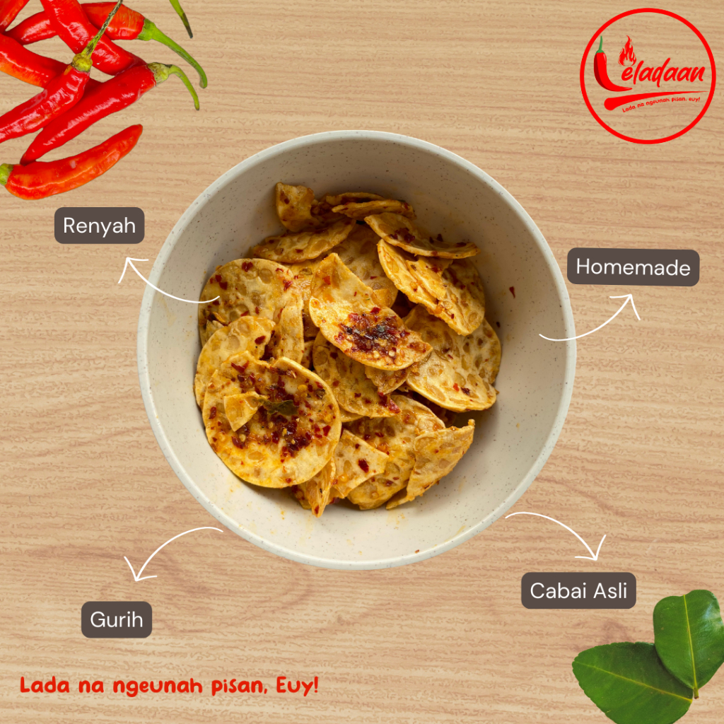 

LELADAAN - Keripik Tempe Cemilan Pedas Daun Jeruk Tempe Kering - 140gr