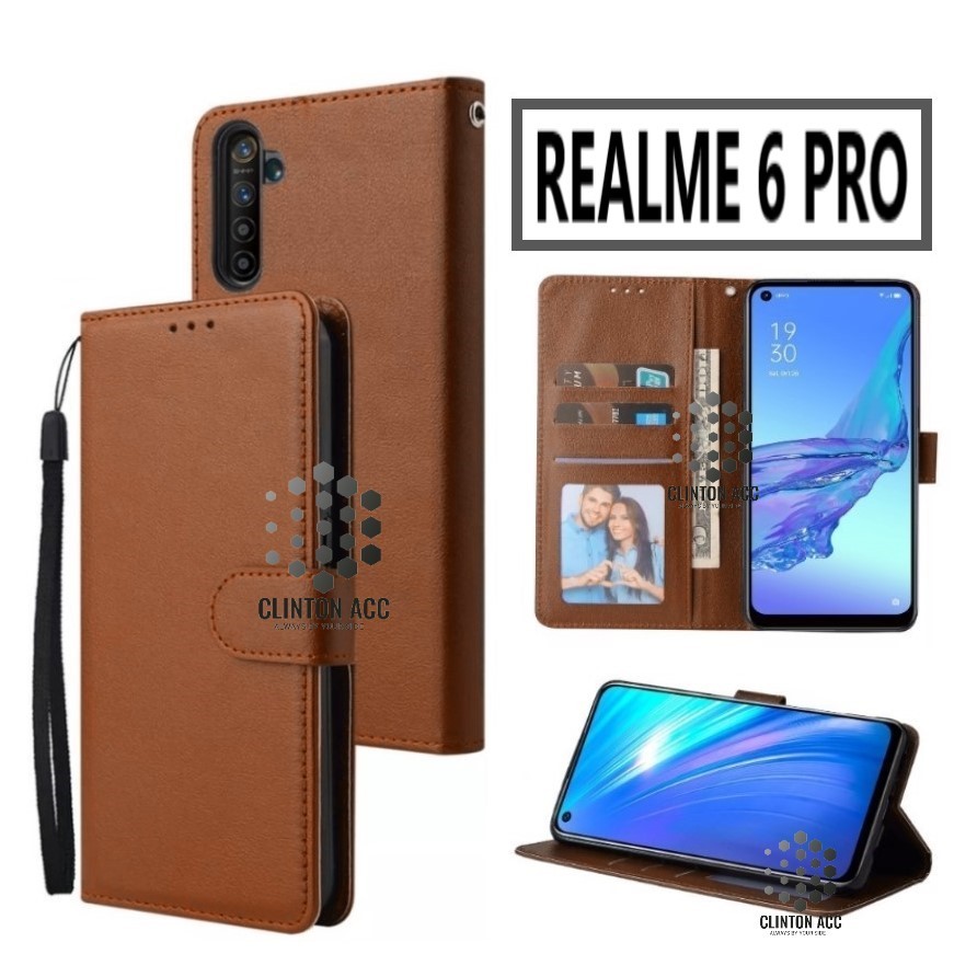 CASE HP REALME 6 PRO FLIP WALLET LEATHER DOMPET KULIT SOFTCASE PREMIUM FLIP COVER SARUNG BUKA TUTUP 
