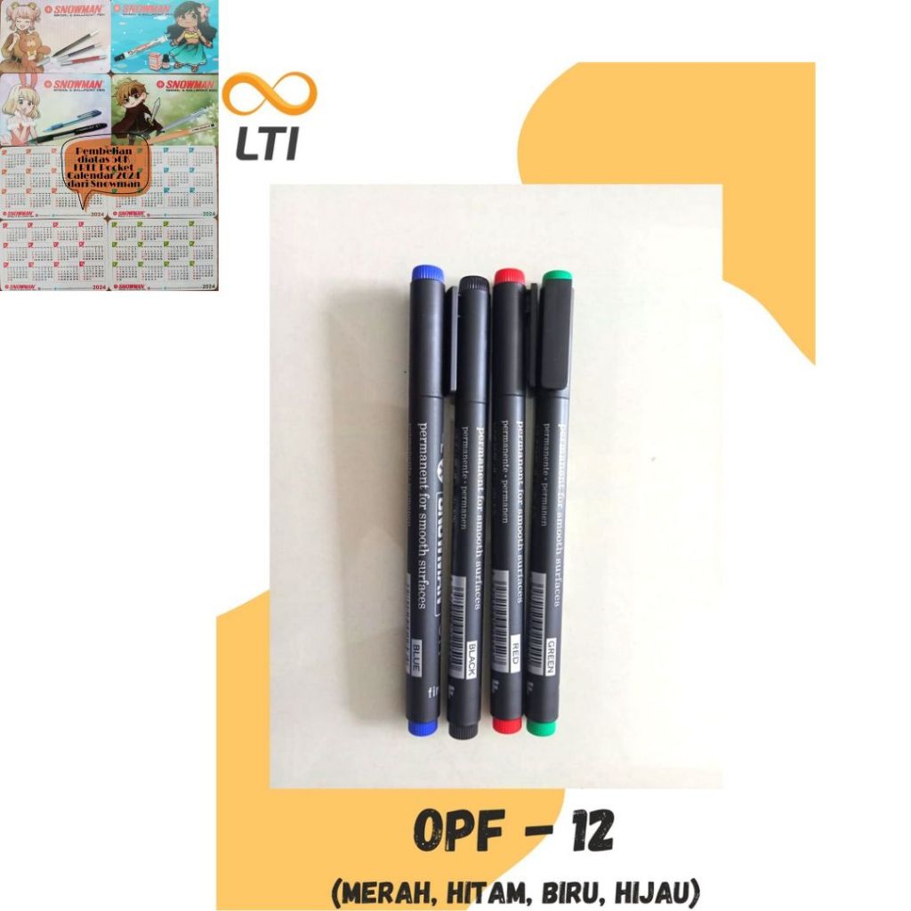 

Spidol Permanent Snowman OHP / OPF 12 Fine Tip Pcs - HEMAT