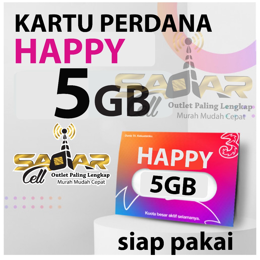 Kartu Perdana Tri HP2 ( JABOTABEK ) total kuota 5GB
