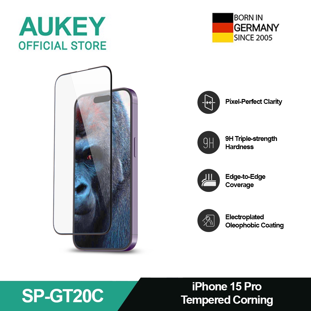 AUKEY iPhone 15 Premium Tempered Corning Glass SP-GT20 Screen Protector