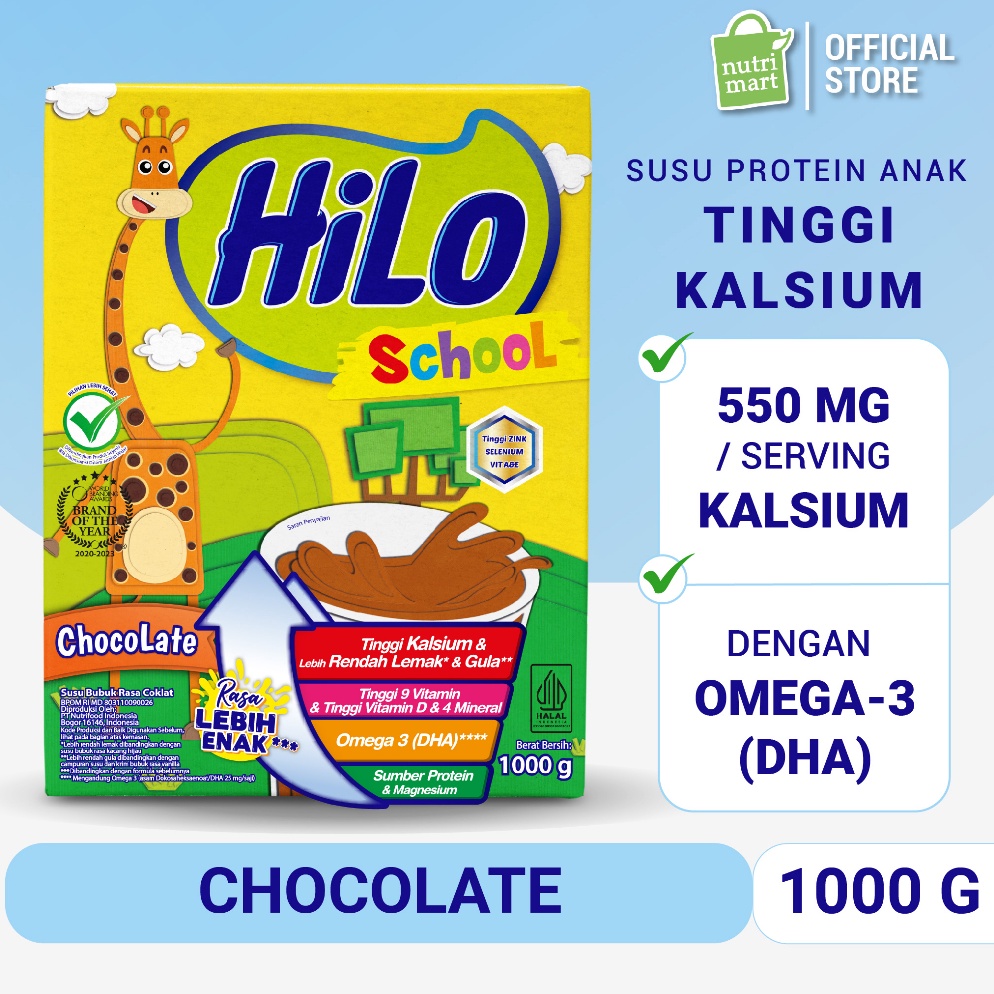 

COD HiLo School Chocolate 1000 gram - Susu Tinggi Kalsium 72