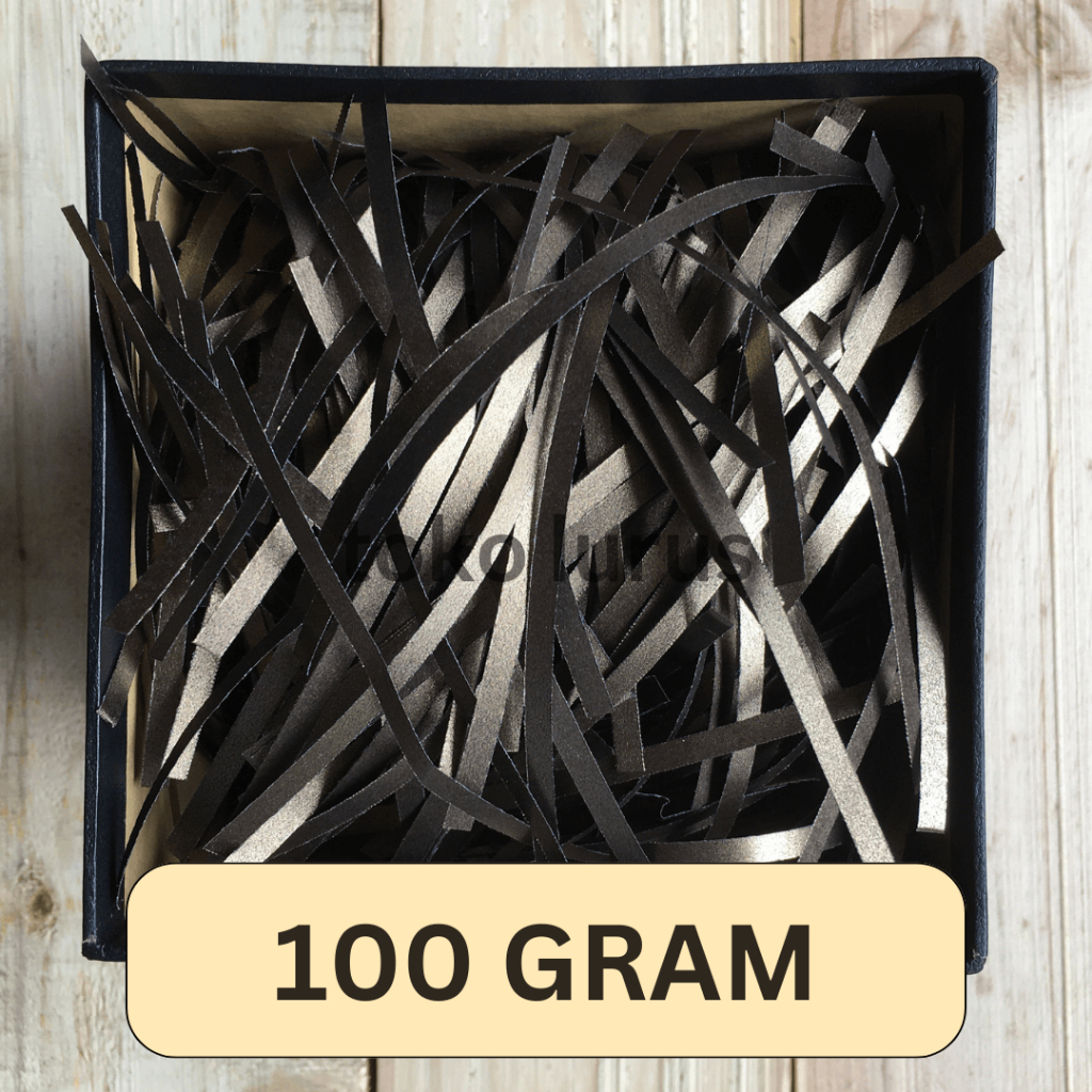 

Shredded Paper Premium Coklat Strip Cut 100 Gram cocok untuk Hampers Kado Parcel