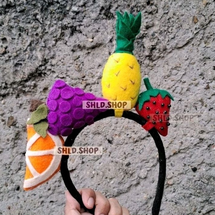 Bando kostum tk bahan flanel bentuk aneka buah-buahan lucu [READY STOCK]