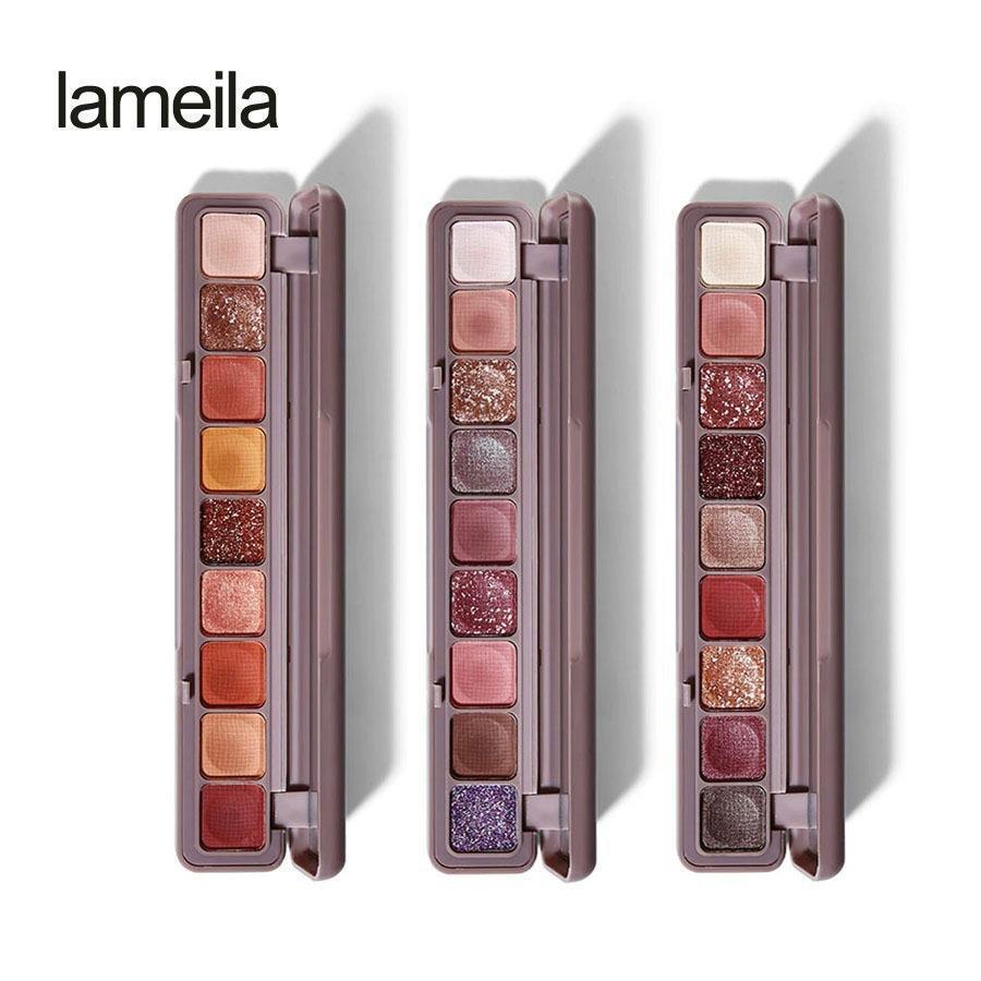 LAMEILA 3600 EYESHADOW PALLETE MATTE AND GLITTER 9 COLORS WATERPROOF