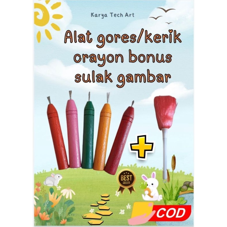 

12.12 BIG SALE FASION Alat gores/kerik crayon bonus sulak gambar dan kotak simpan (Gagang kayu.) !!