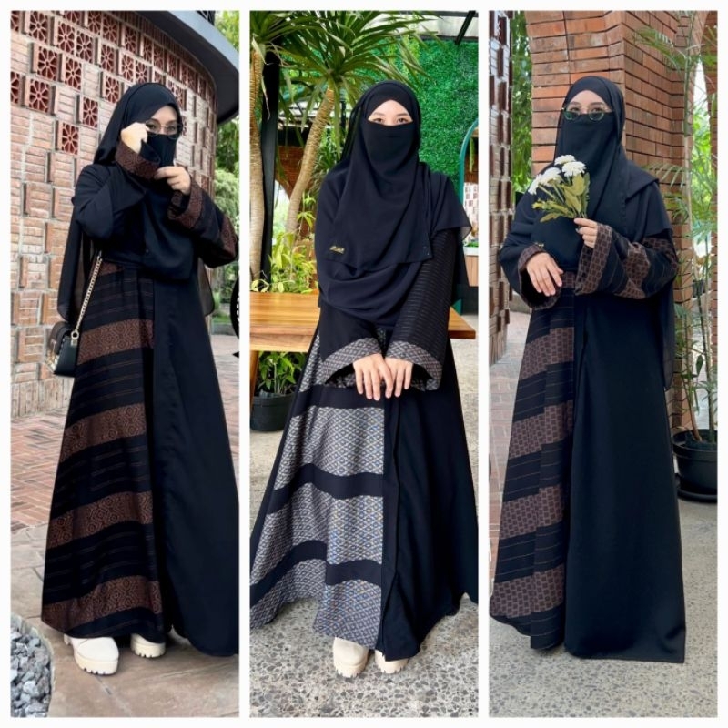 TERBARU abaya hasna hikmat ABAYA SAUDI GAMIS ORI ALNOOR NIQOB abaya hitam mewah gamis cantik terbaru