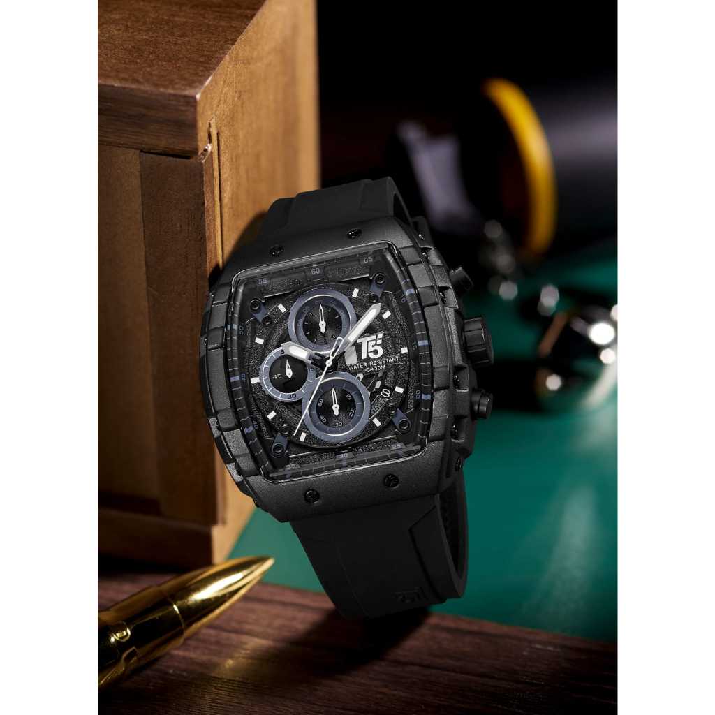 JAM T5 H 3856G Original Chrono Aktif Garansi Resmi Strap Rubber