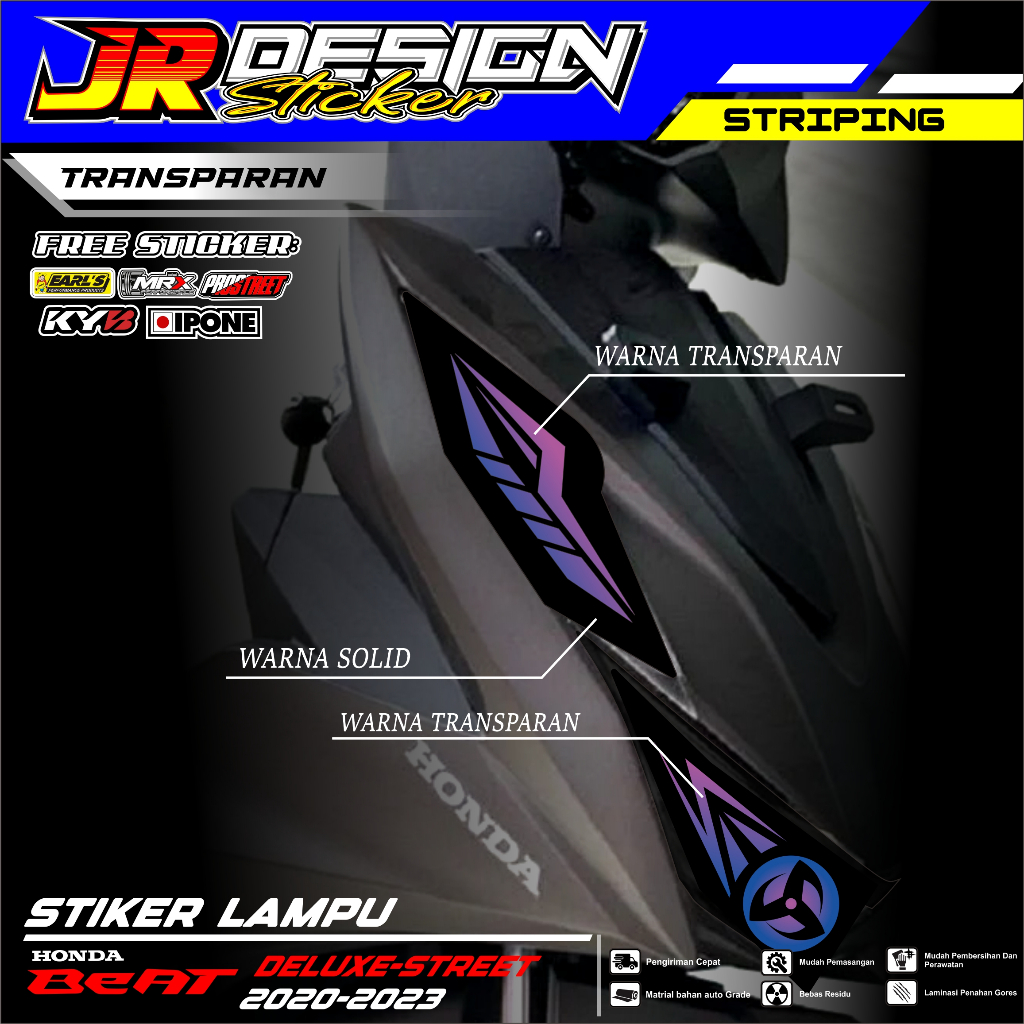 STIKER VARIASI LAMPU ALIS MOTOR BEAT DELUXE 2020-2022 KEREN 01