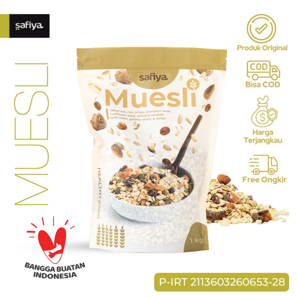 

Ready Stock Muesli Fruit and Seed 1 Kg Sereal Sehat Authentic Safiya Food