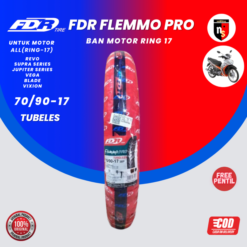 Ban Fdr Flemmo Pro 70 90 17 Tubles utk supra x 125 fit New revo absolute blade