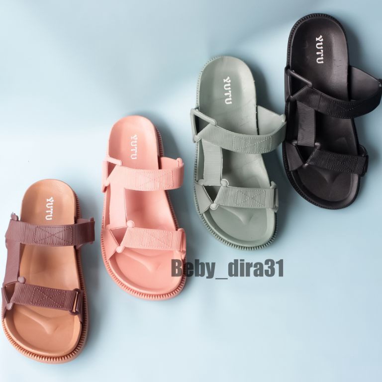 Banyak dicari Sendal Gunung Jelly Tanpa Tali Belakang model SlipOn Kekinian| Yutu 9101