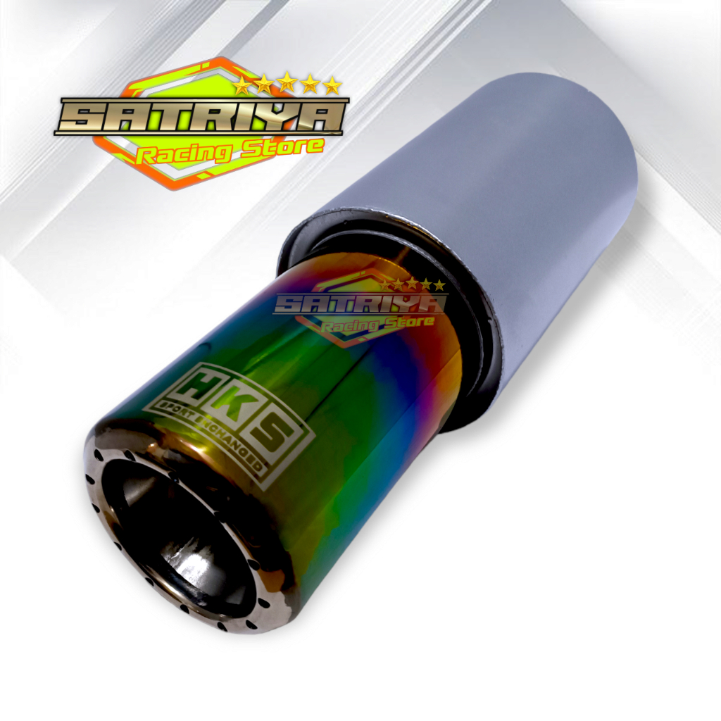 Knalpot Racing Mobil HKS Gronel Ujung Stainles Bass Adem Bulat Empuk Kenalpot Mobil Avanza Vios Seda