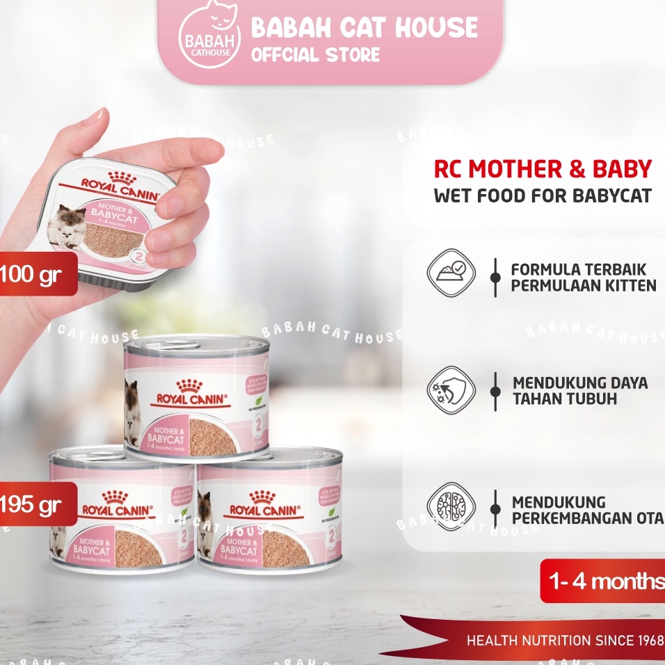 6.6 sale RC MOTHER AND BABY CAT Kemasan KALENG / TRAY Royal Canin Makanan Kucing Basah untuk Bayi 1 