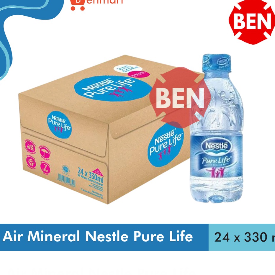 

[KODE PRODUK ZGMM94755] Air Mineral Nestle Pure Life 330ml 330 ml Minum Sedang Mini Murah Dus