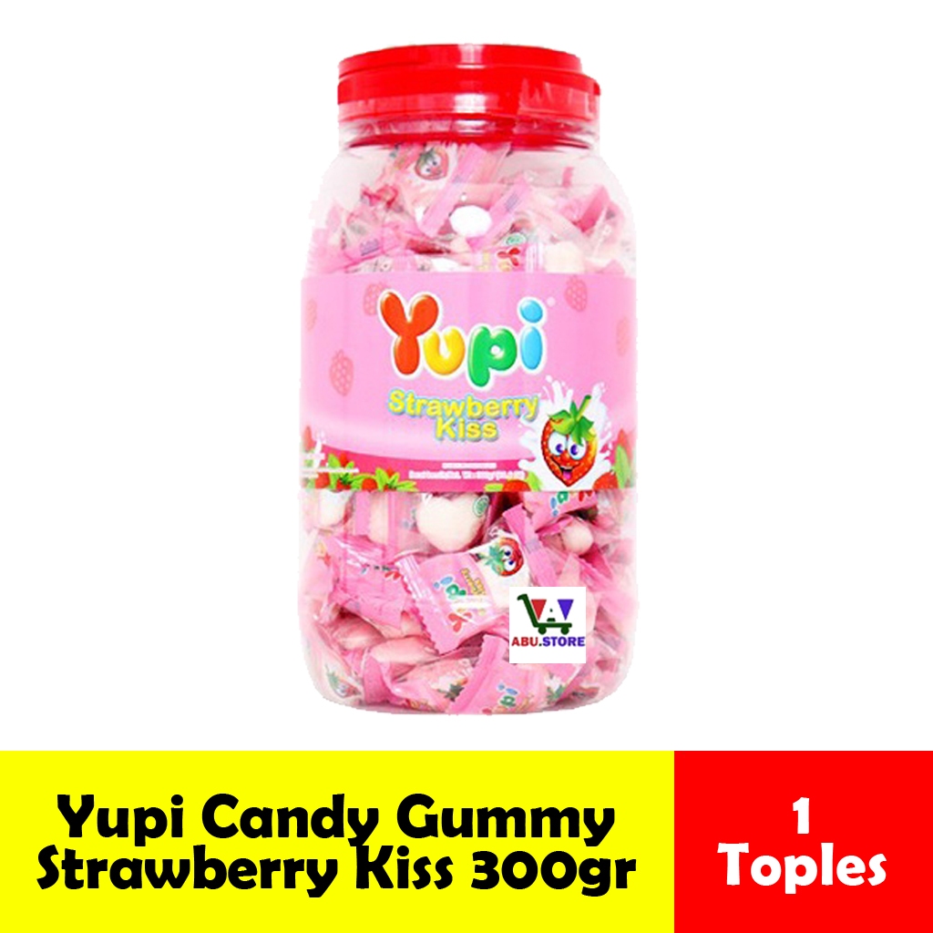 

Permen Yupi Gummy Strawberry Kiss Kemasan Toples 300gr