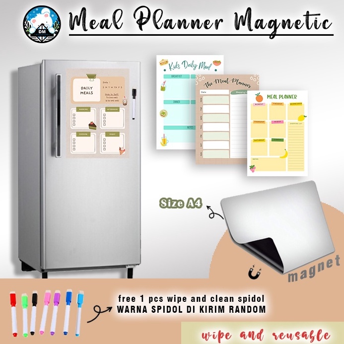 

✨Grosir✨ Meal Planner Magnetic Papan Jadwal Magnet Sticky Notes Memo Tempel Magnet Murah Jadwal Harian Bisa Dihapus#M !!!