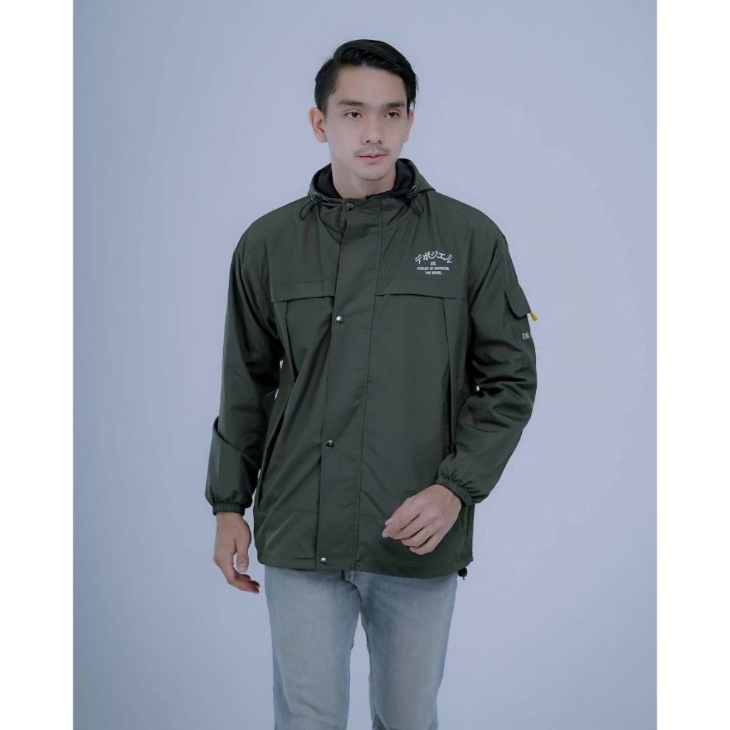 JAKET PARASUT PRIA WATERPROOF MOTIF JEPANG 6 WARNA / JAKET OUTDOOR PRIA ANTI AIR