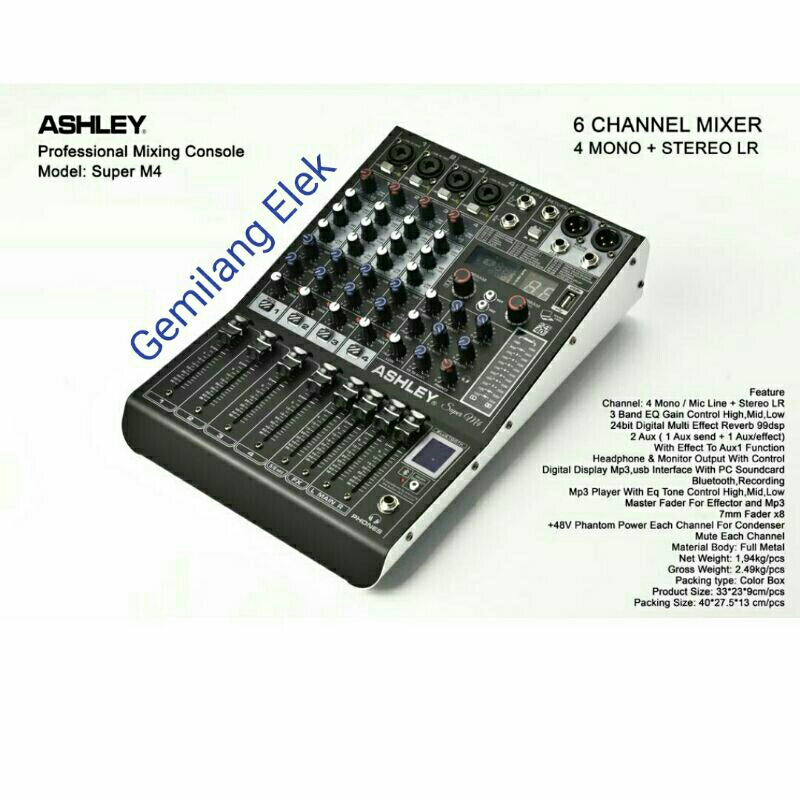 Mixer ASHLEY SUPER M4 Original 6 Channel